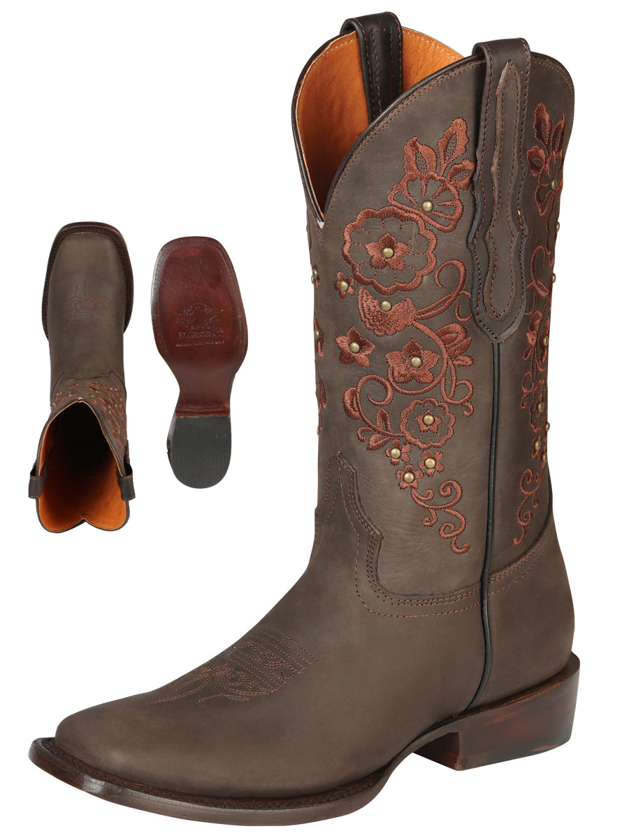 Women's Rodeo Boots Crazy Leather Brown
