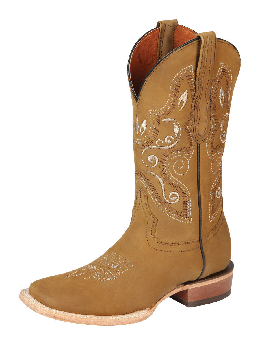 Women's Rodeo Boots Oil Nubuck Leather Honey