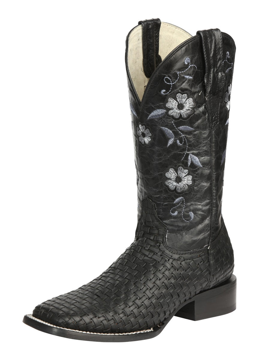 El General Women Petatillo Crazy Black Rodeo Boots