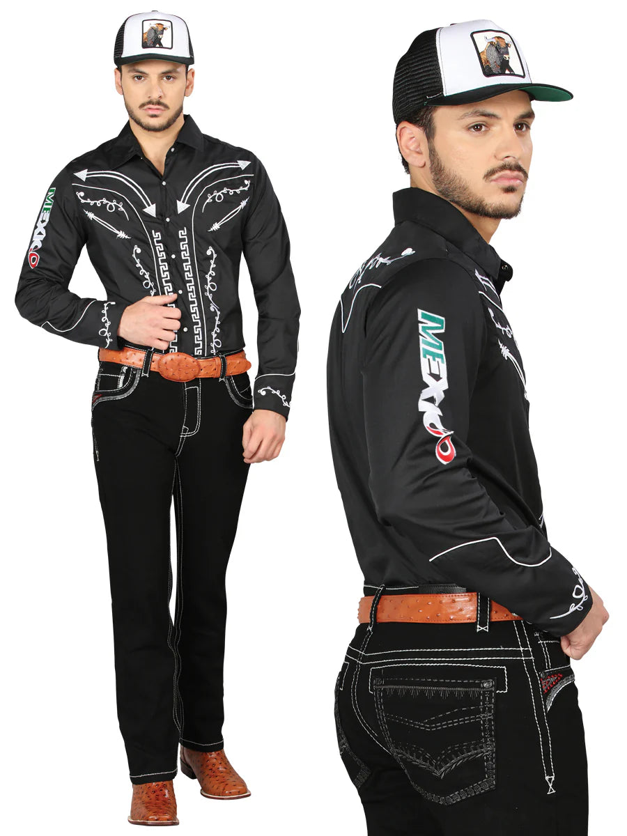 Vaqueros de mezclilla con corte de bota Centenario negros