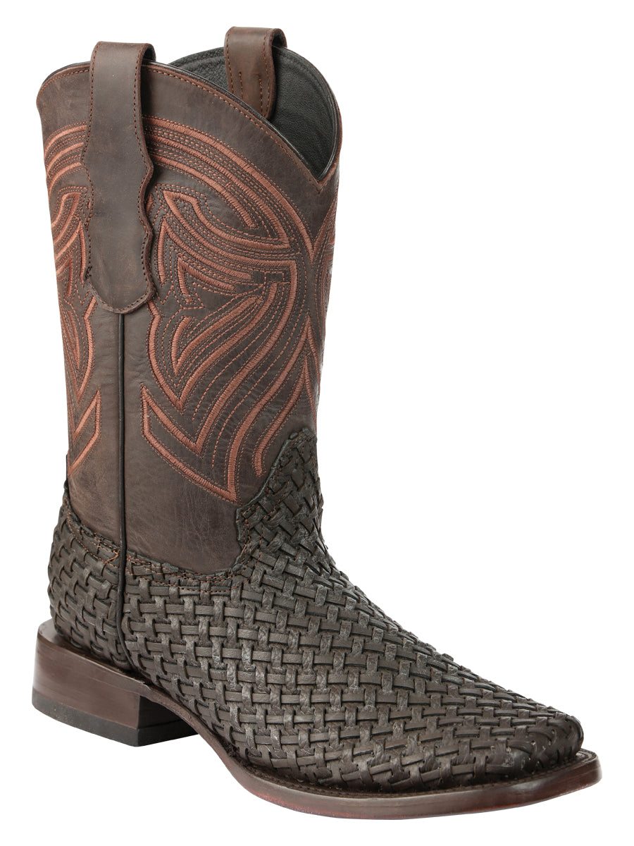 Botas de rodeo de cuero para hombre El General Petatillo - Chocolate