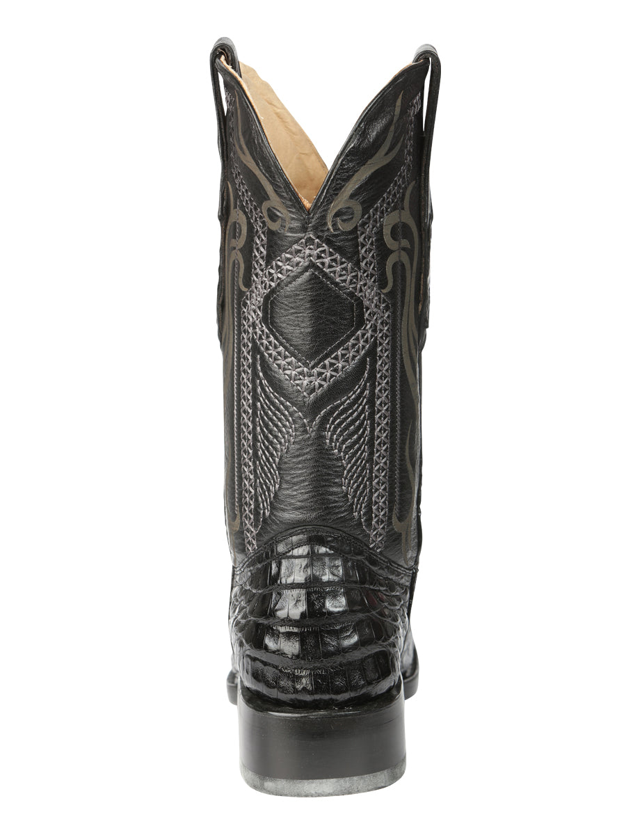 El General Mens Exotic Caiman Belly Cowboy Boots Black