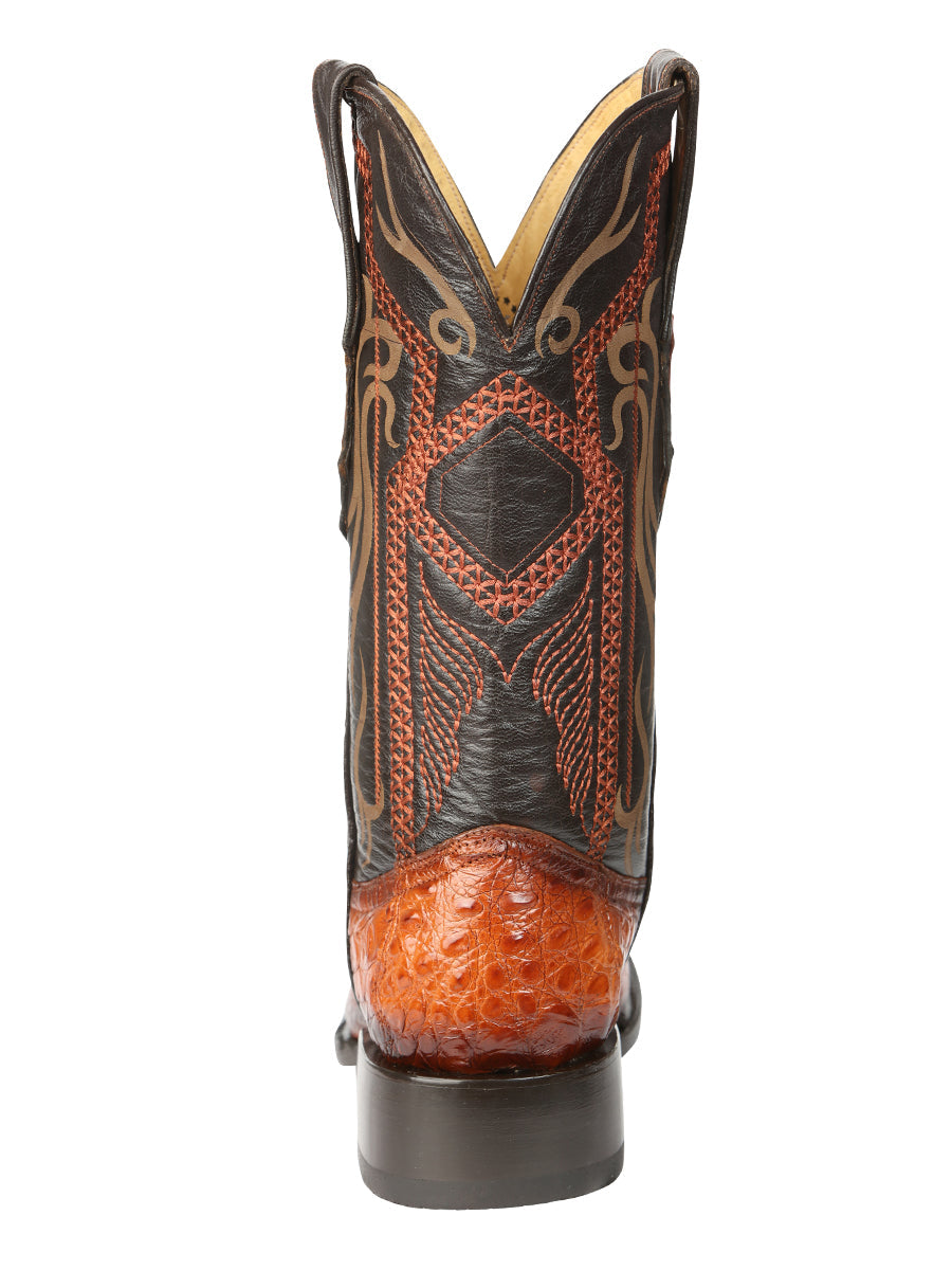 El General Mens Exotic Caiman Belly Cowboy Boots Cognac