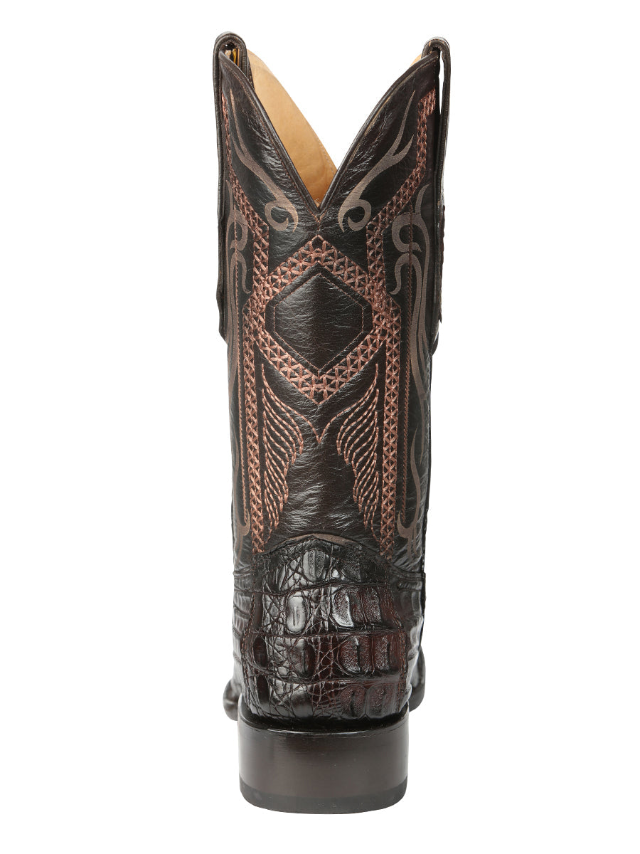 El General Mens Exotic Caiman Nuca Cowboy Boots Brown