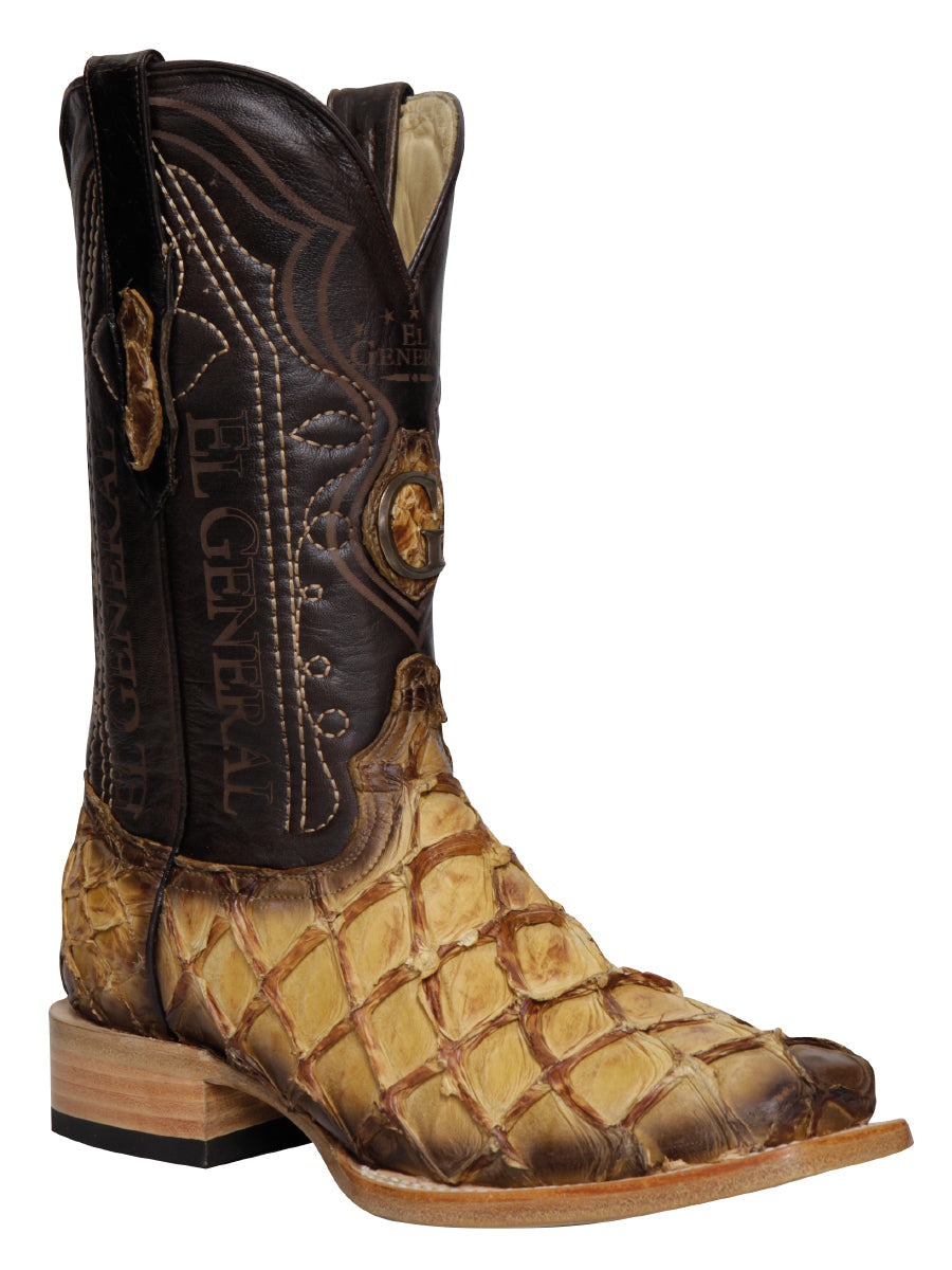 Botas vaqueras de rodeo con diseño de pez monstruo exótico de El General para hombre - Orix