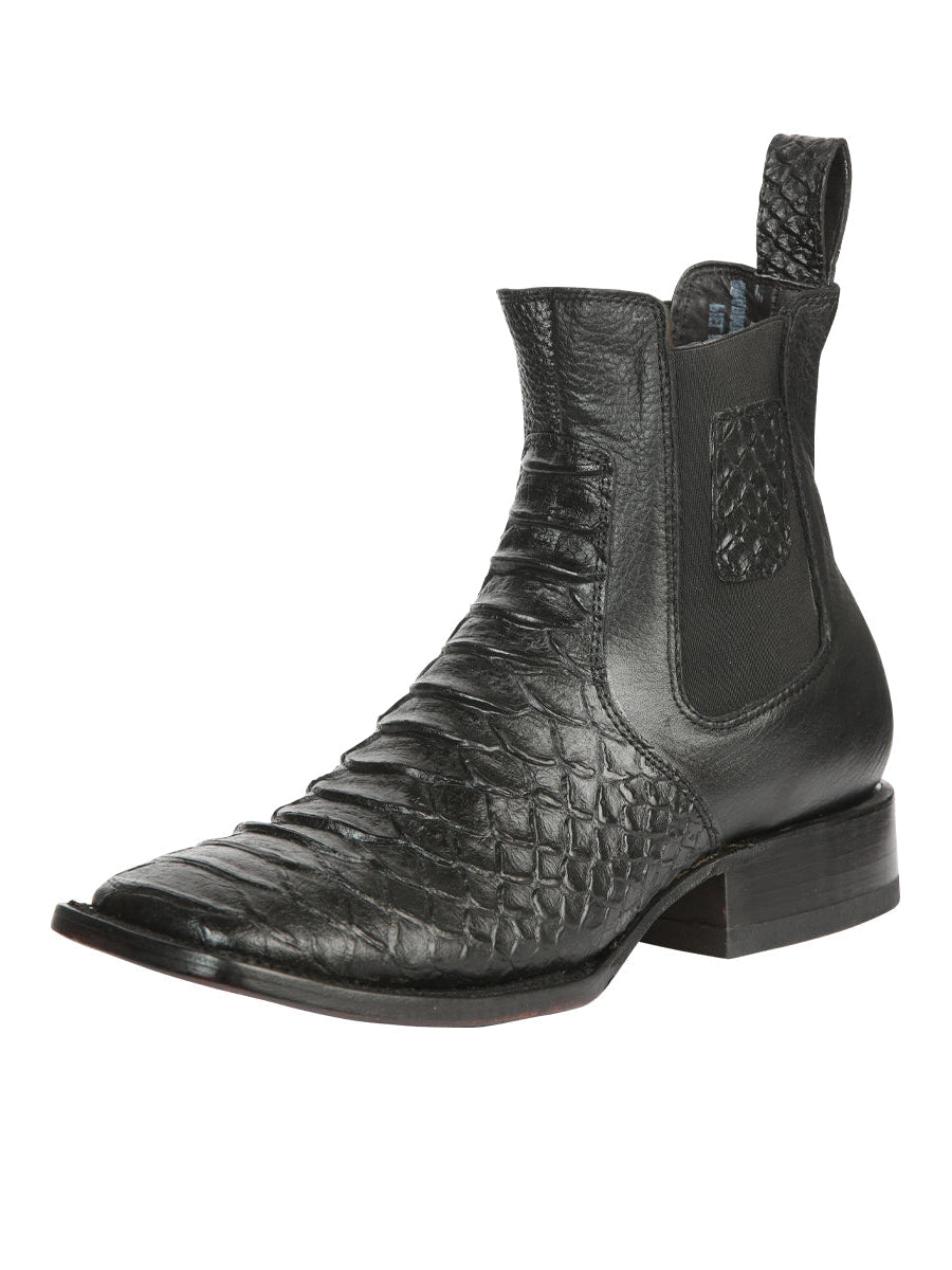 El General Men Python Imitation Black Ankle Boots