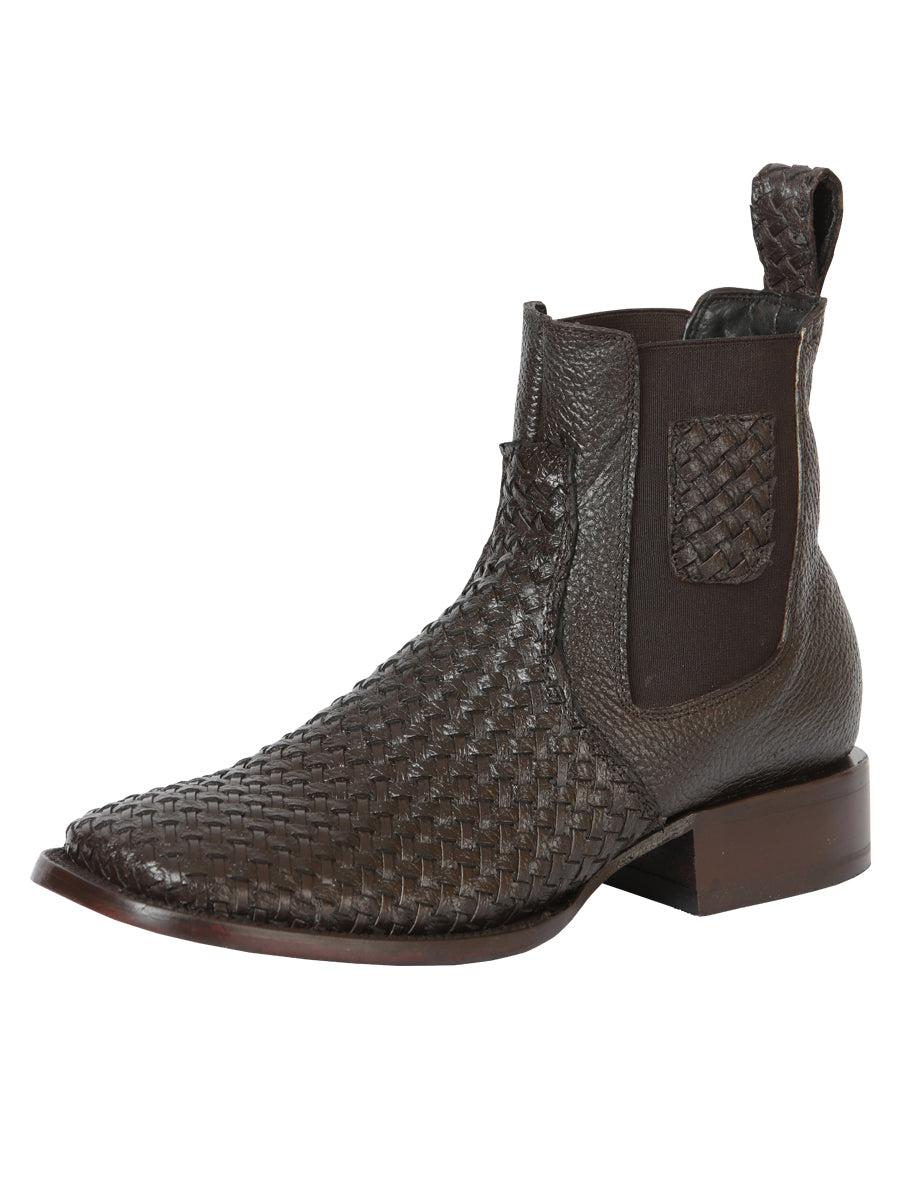 El General Men Rodeo Brown Woven Ankle Boots
