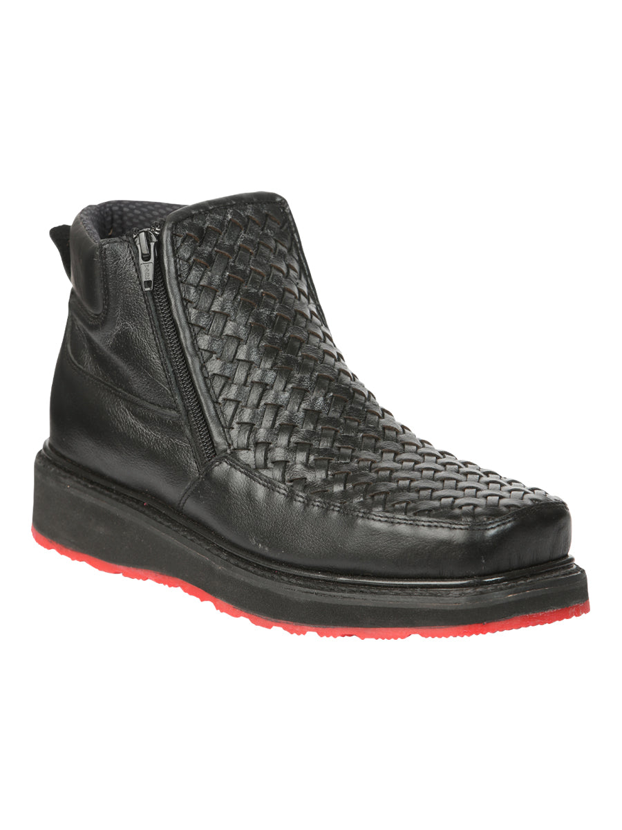 Botines tejidos negros con cremallera para hombre El General