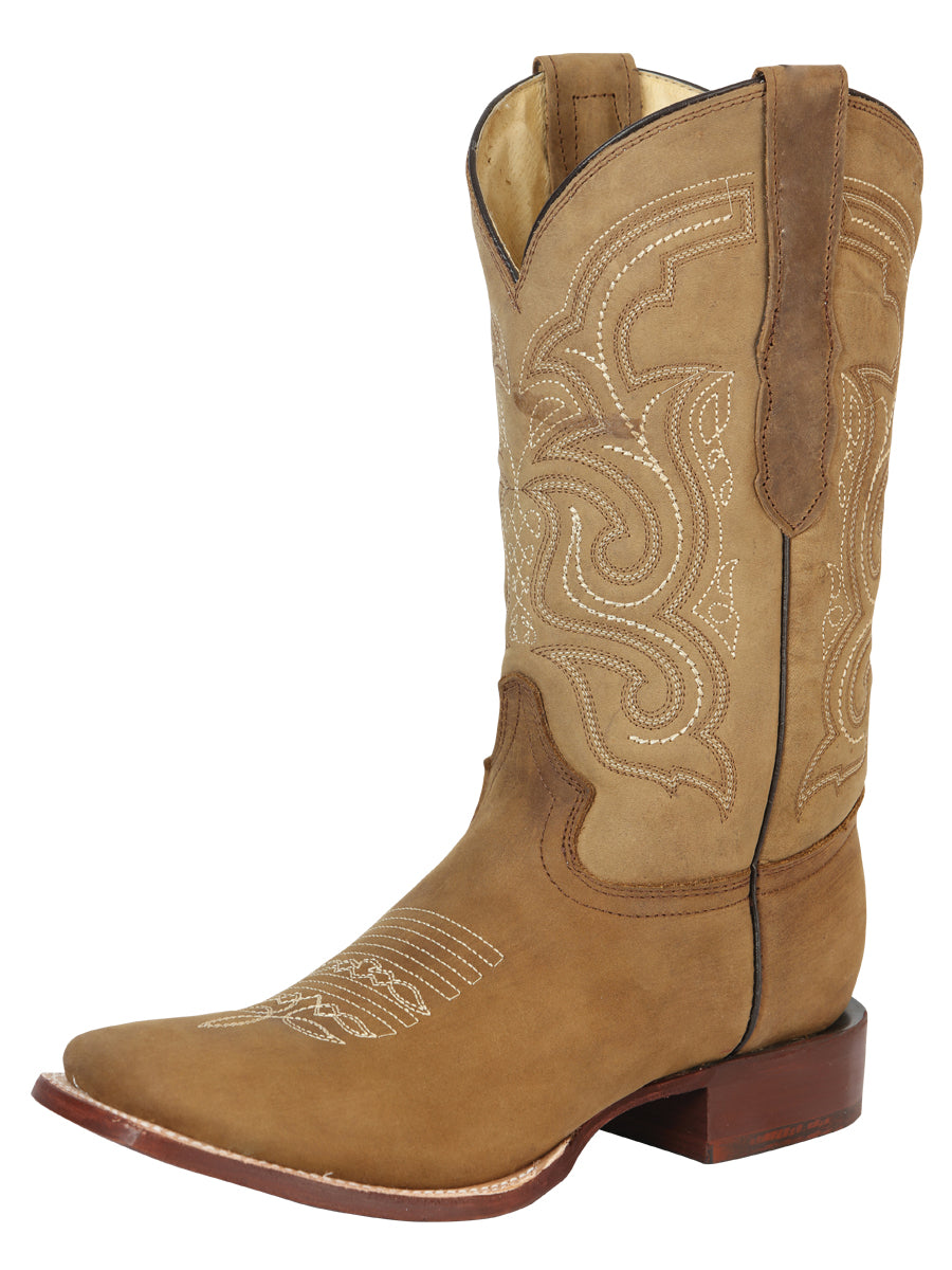 Bota de rodeo para hombre El General – Piel Crazy – Capuchino