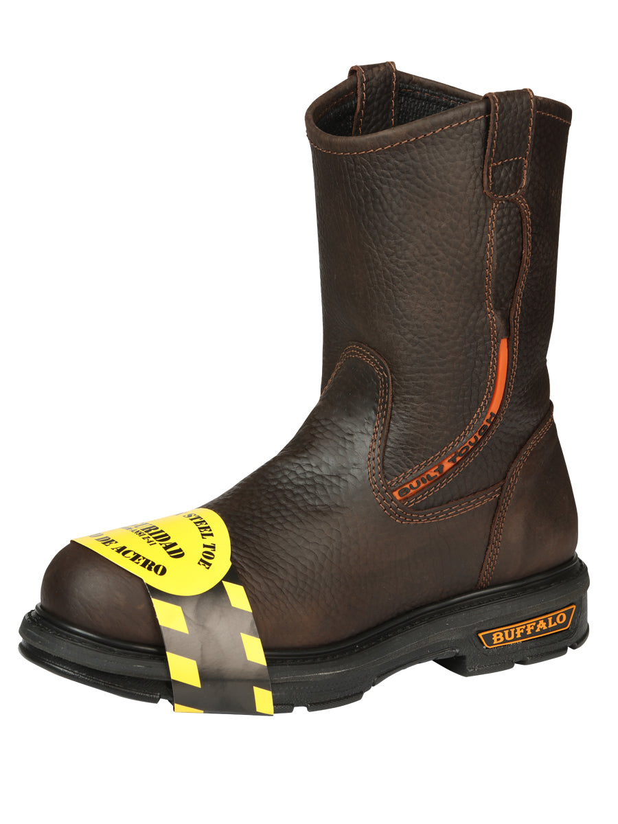 Buffalo & Bull Men Work Boots with Toe Cap Bovine Leather Rino Moka