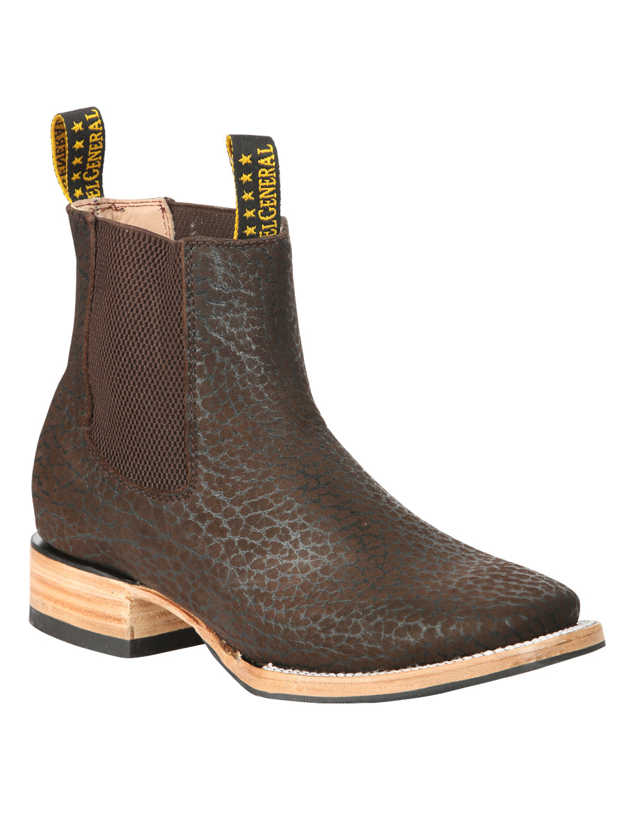 Botines El General para hombre - Piel con Cuello de Toro Moka