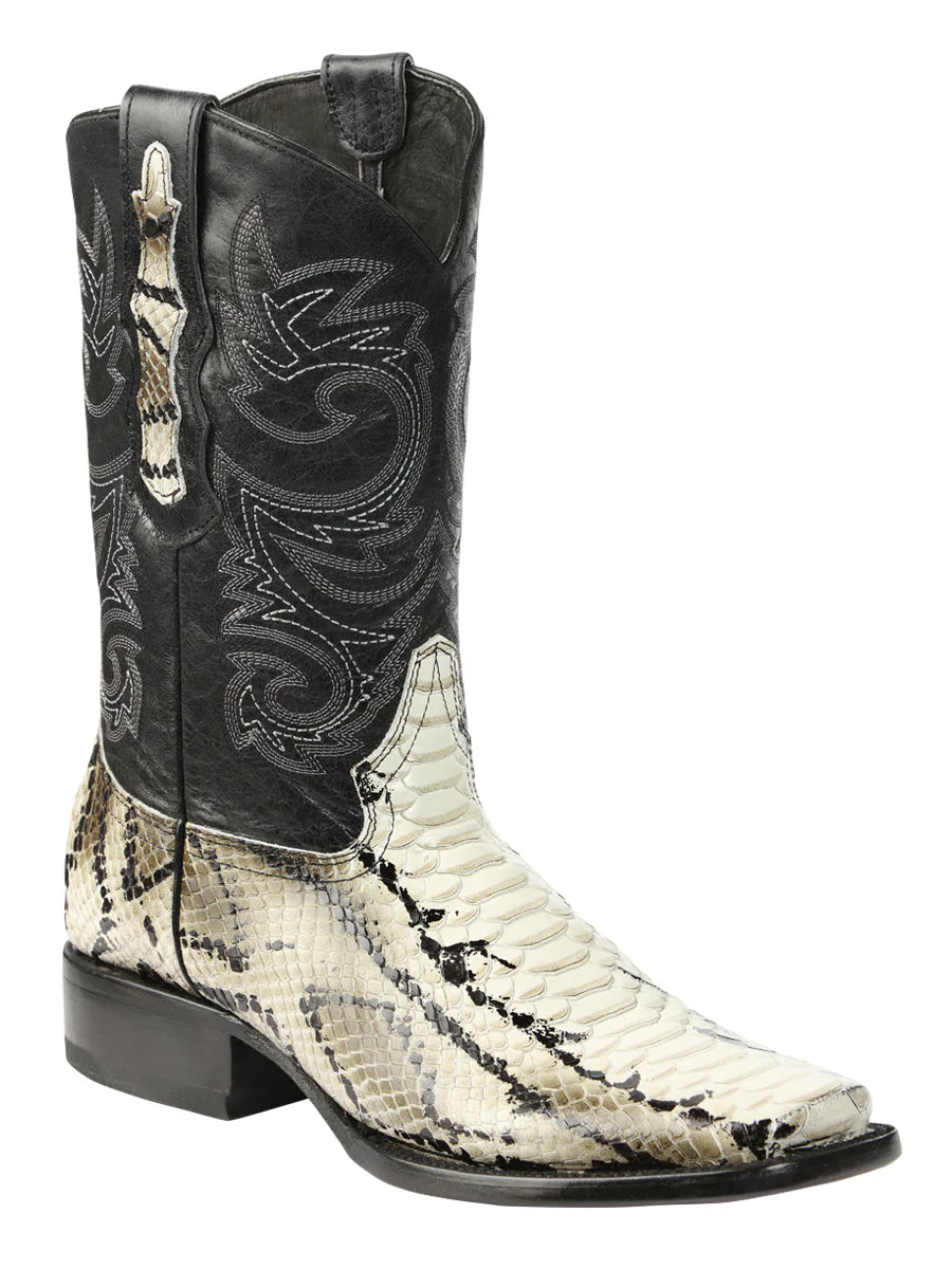 Botas de rodeo de imitación de pitón para hombre de El General - Natural 45399