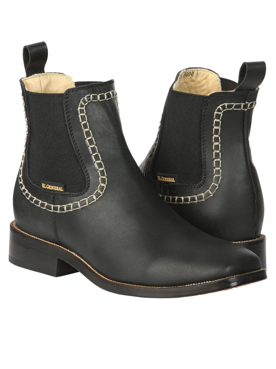 Botines de piel para hombre El General - Negro