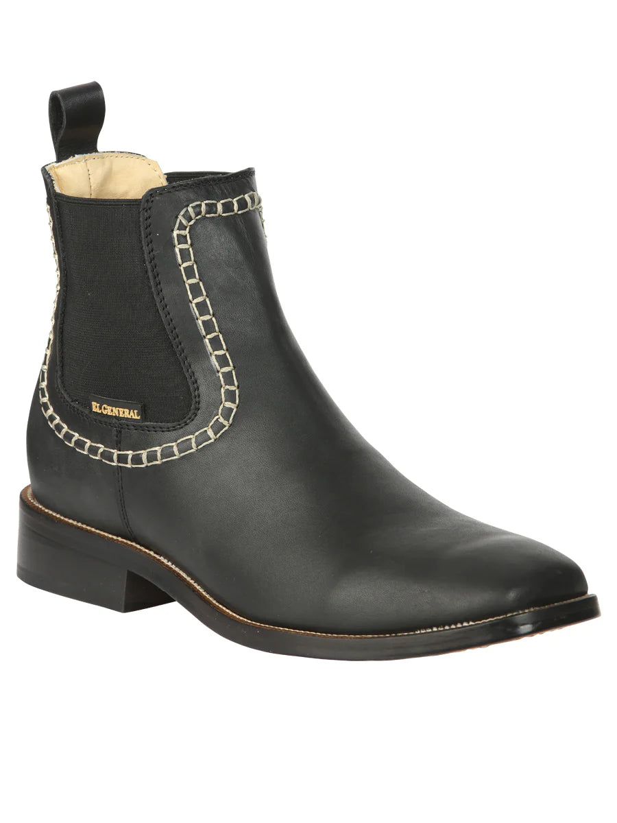 Botines de piel para hombre El General - Negro