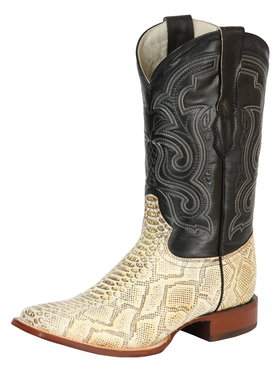 Botas de rodeo de imitación de pitón para hombre de El General - Natural