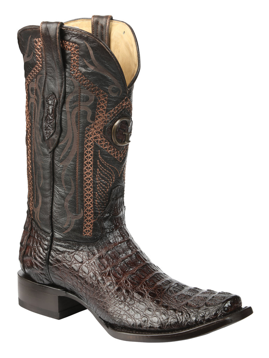 Botas vaqueras exóticas de caimán Nuca para hombre de El General - Marrón