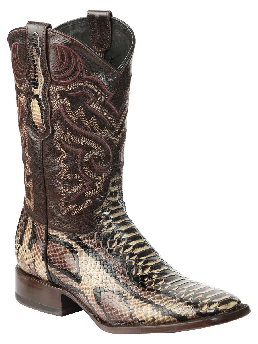 Botas de rodeo de imitación de pitón para hombre de El General - Marrón