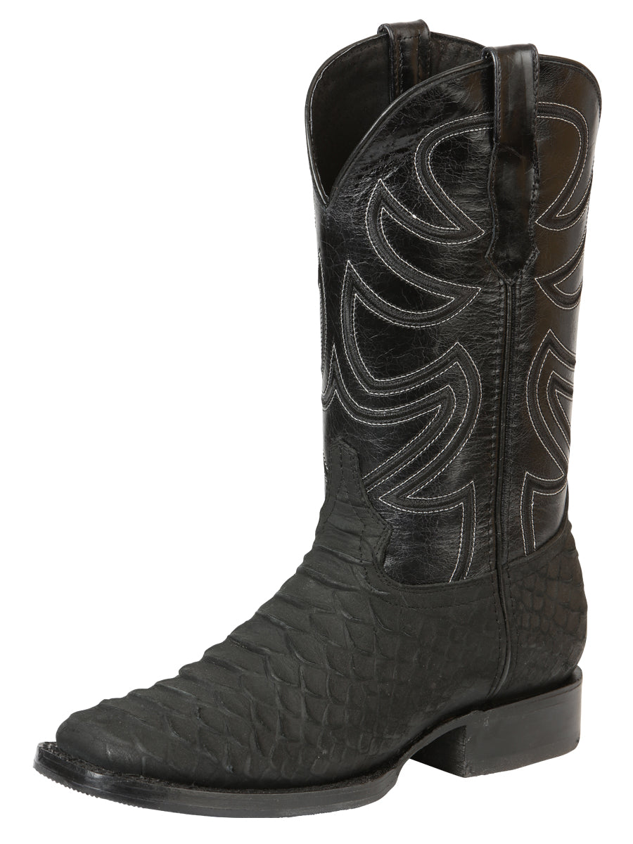 El General Men’s Rodeo Boot Imitation Python Black
