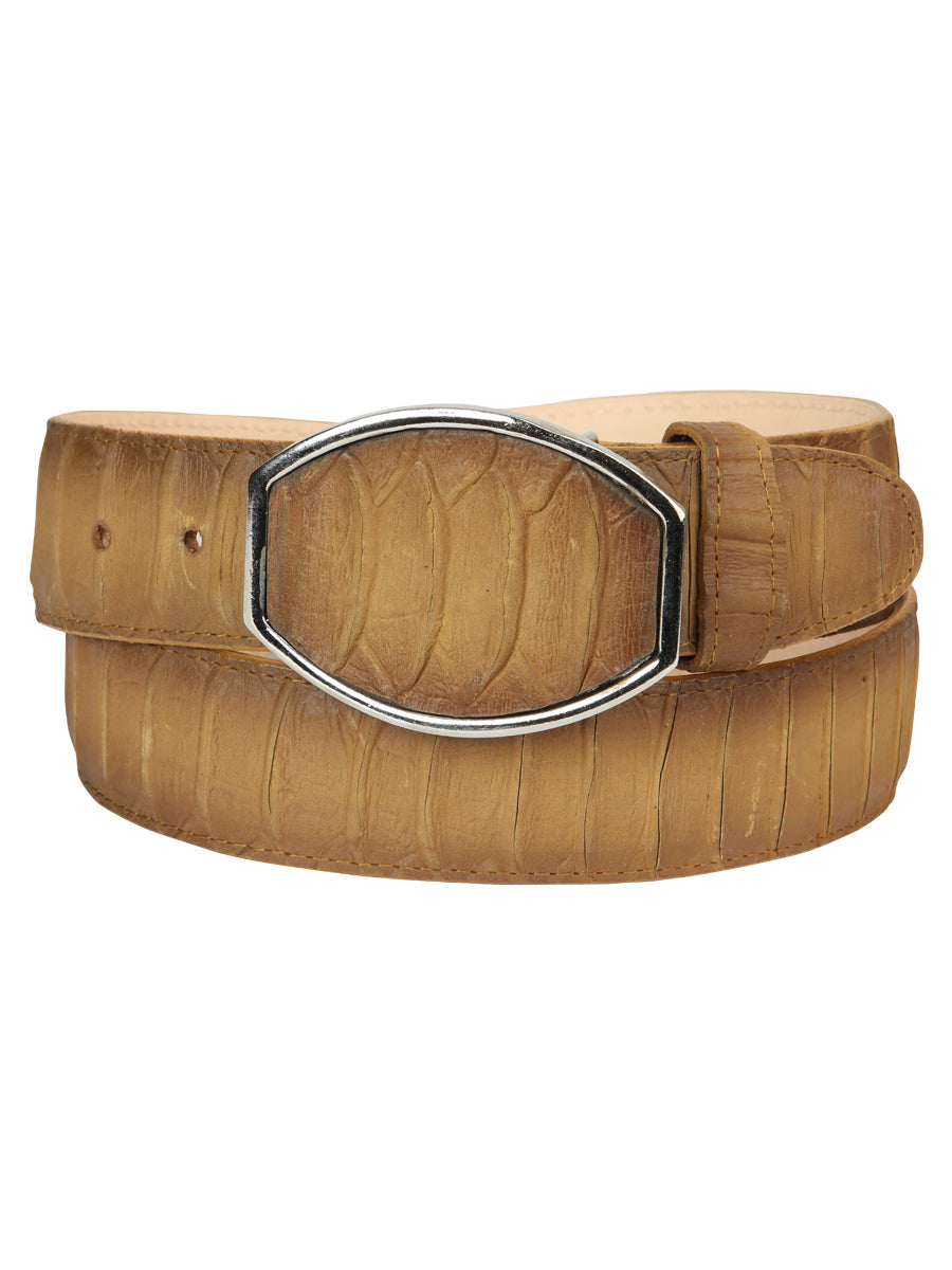 Men’s Western Belt El General Imitation Python Honey