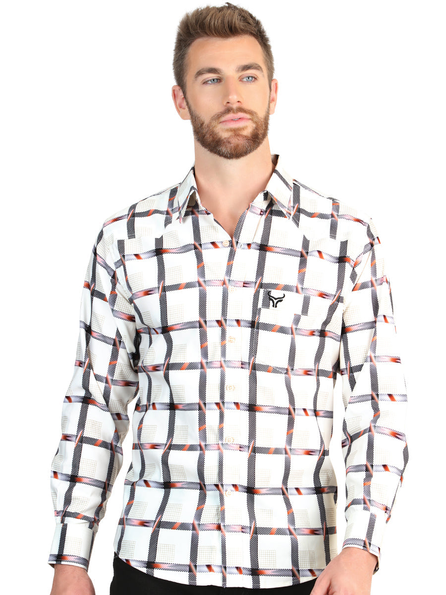 El General Mens Long Sleeve Western Shirt - White