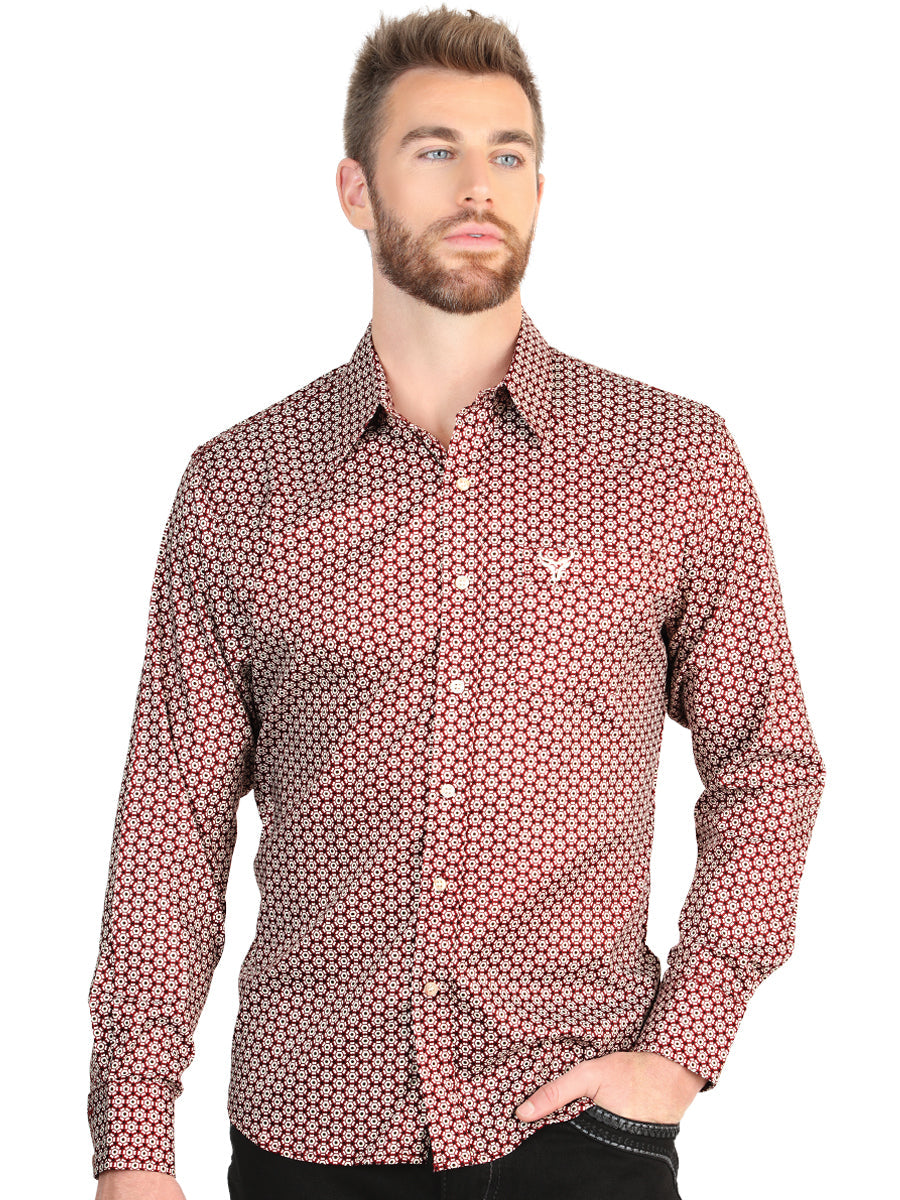 El General Menâ€™s Long Sleeve Western Shirt - Burgundy