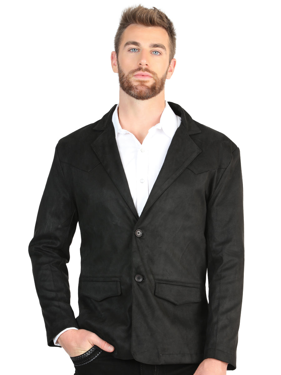 El General Men’s Black Suede Western Blazer Sport Coat