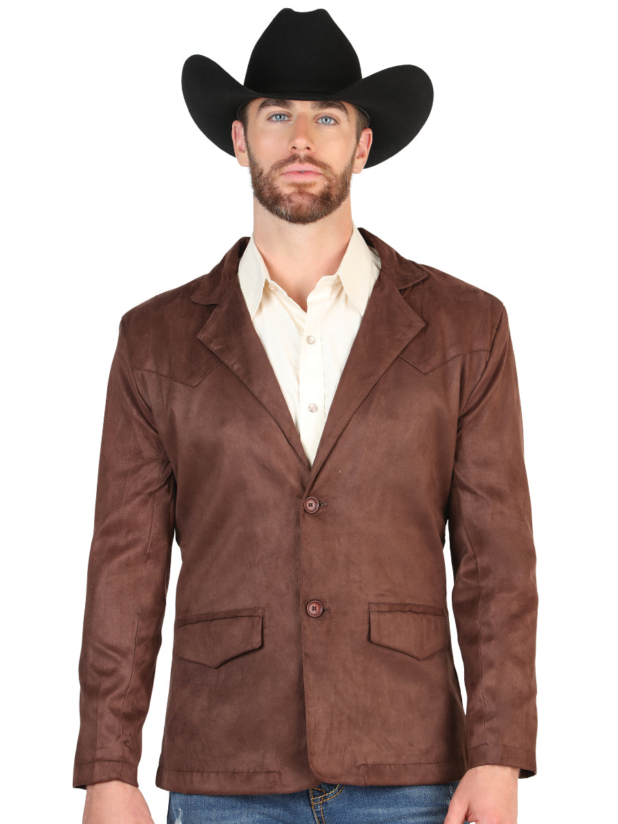 El General Men’s Brown Suede Western Blazer