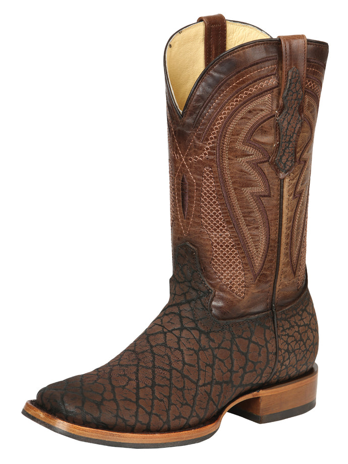 Men’s Rodeo Boot Imitation Bull Neck Brown