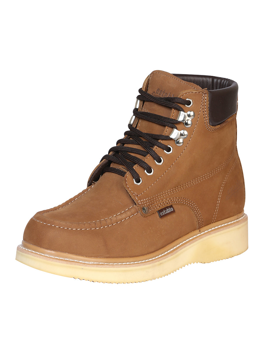 Establo Men's Work Boot - Nobuck Canela Lace-Up