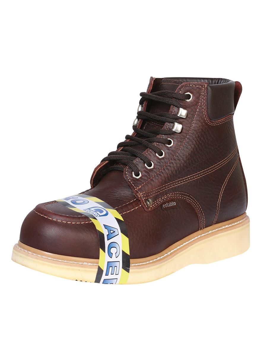 Establo Men's Laced Work Boots with Safety Cap