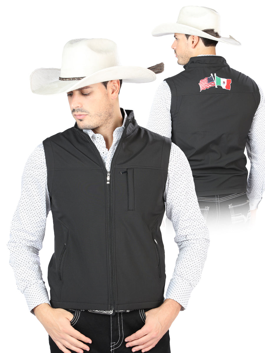 Mens El General Suede Vest Black