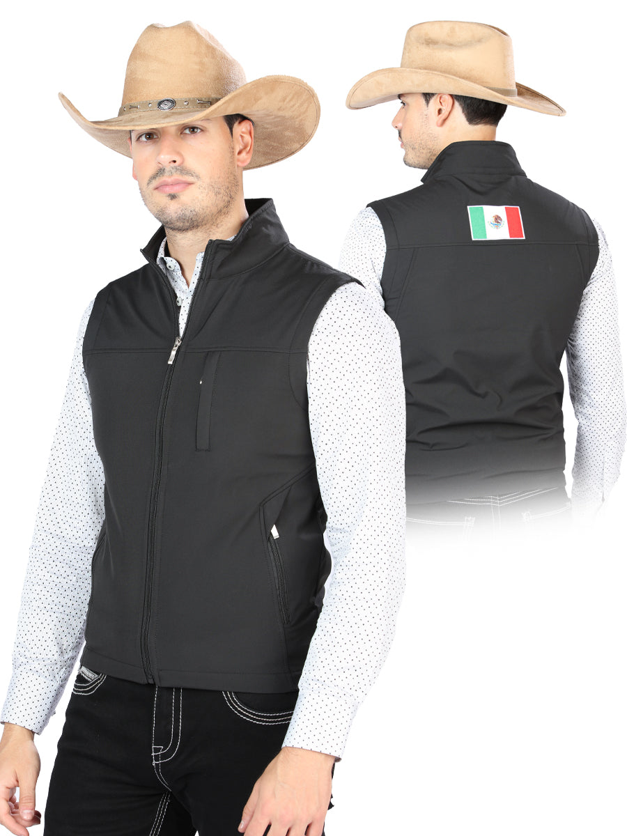 Mens El General Suede Vest Black