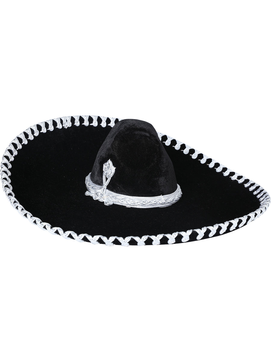 Mexican Charro Hat Velvet Black/Silver