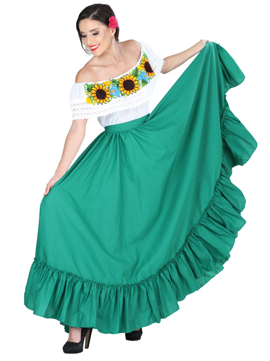 Green Dancing Skirt Doble Vuelo