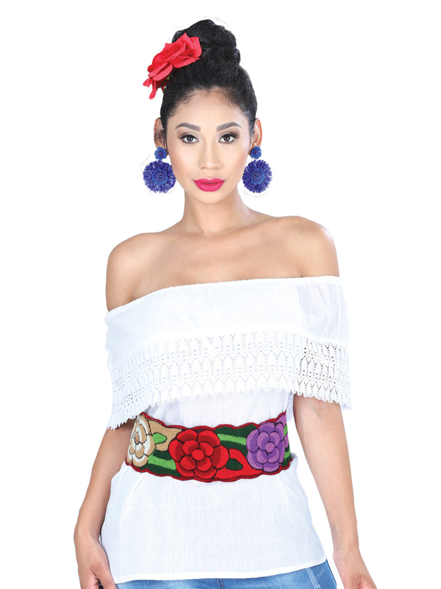 Artisanal Embroidered Belt Floral Multicolor