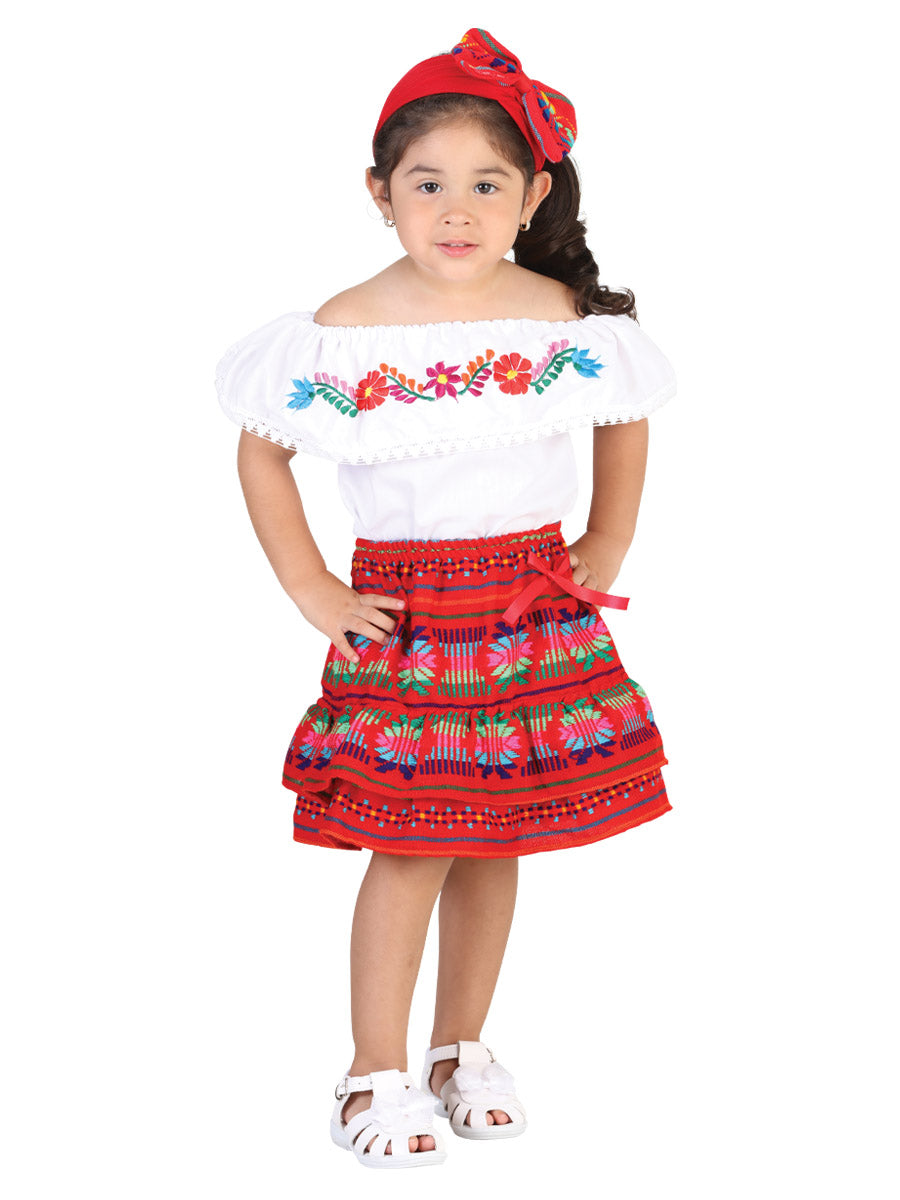 Artisanal Embroidered Set 100% Cotton Red
