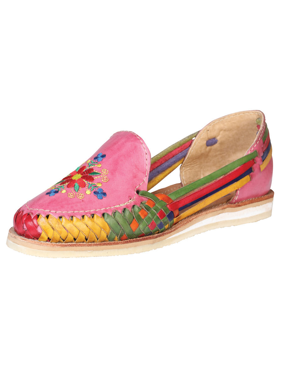 Mexican Artisanal Sandals Leather Pink