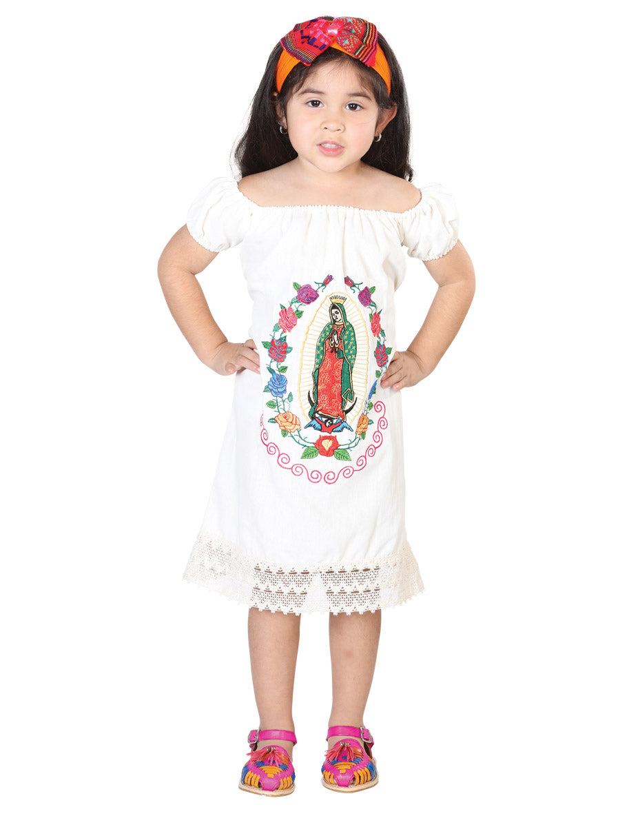 Artisanal Embroidered Dress 100% Cotton Beige