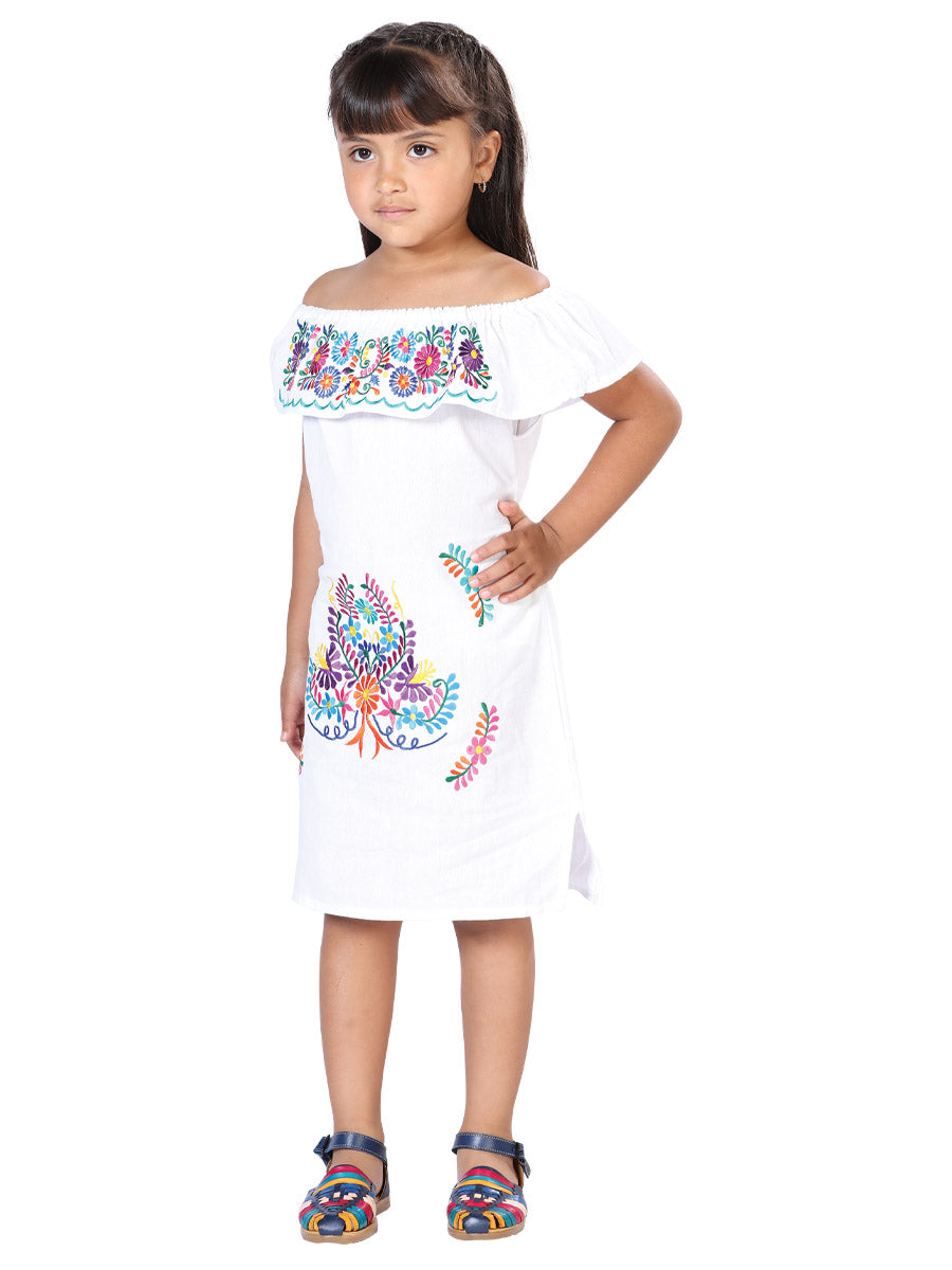 Vestido clásico bordado artesanal blanco