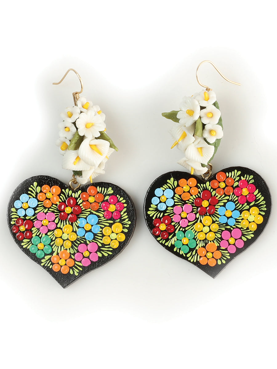 Artisanal Hand Painted Earrings Multicolor