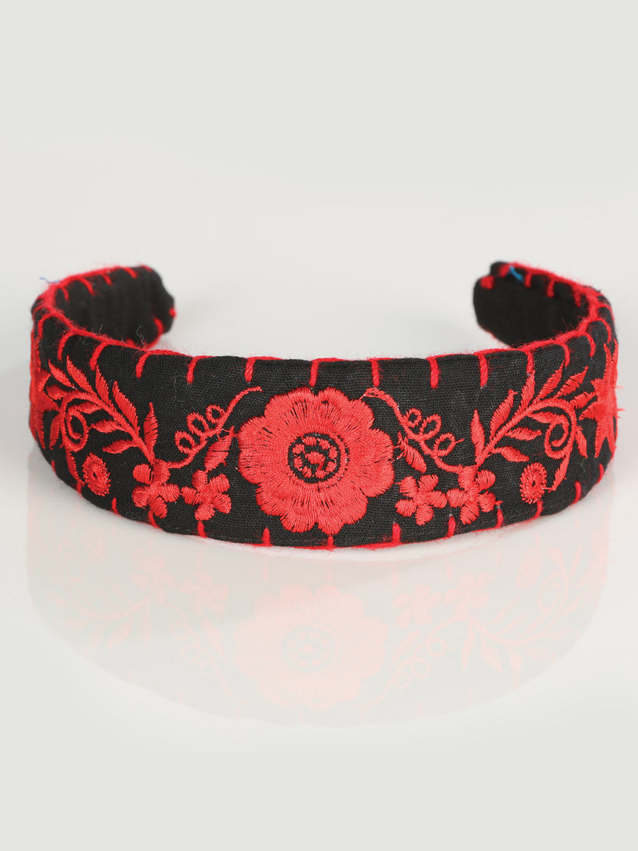 Red Artisanal Embroidered Headband
