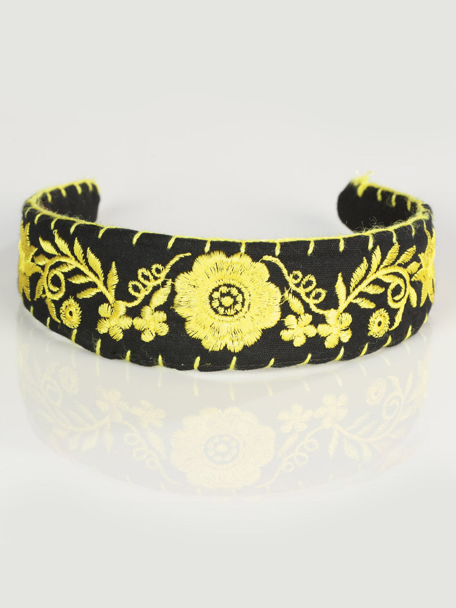 Yellow Artisanal Embroidered Headband