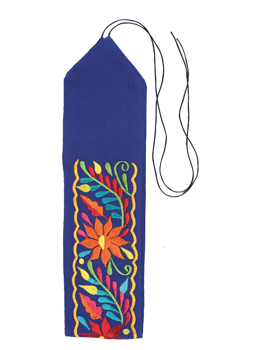 Artisanal Embroidered Belt Floral 100% Acrylic Blue