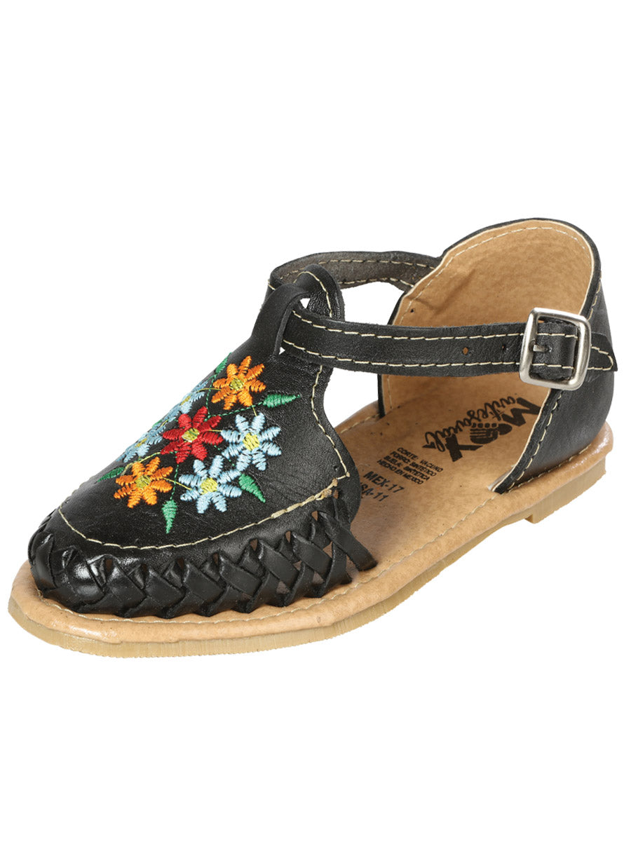 Sandalias Mexicanas Artesanales de Piel Negra