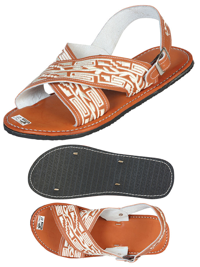 Mexican Artisanal Sandals Leather Synthetic Natural