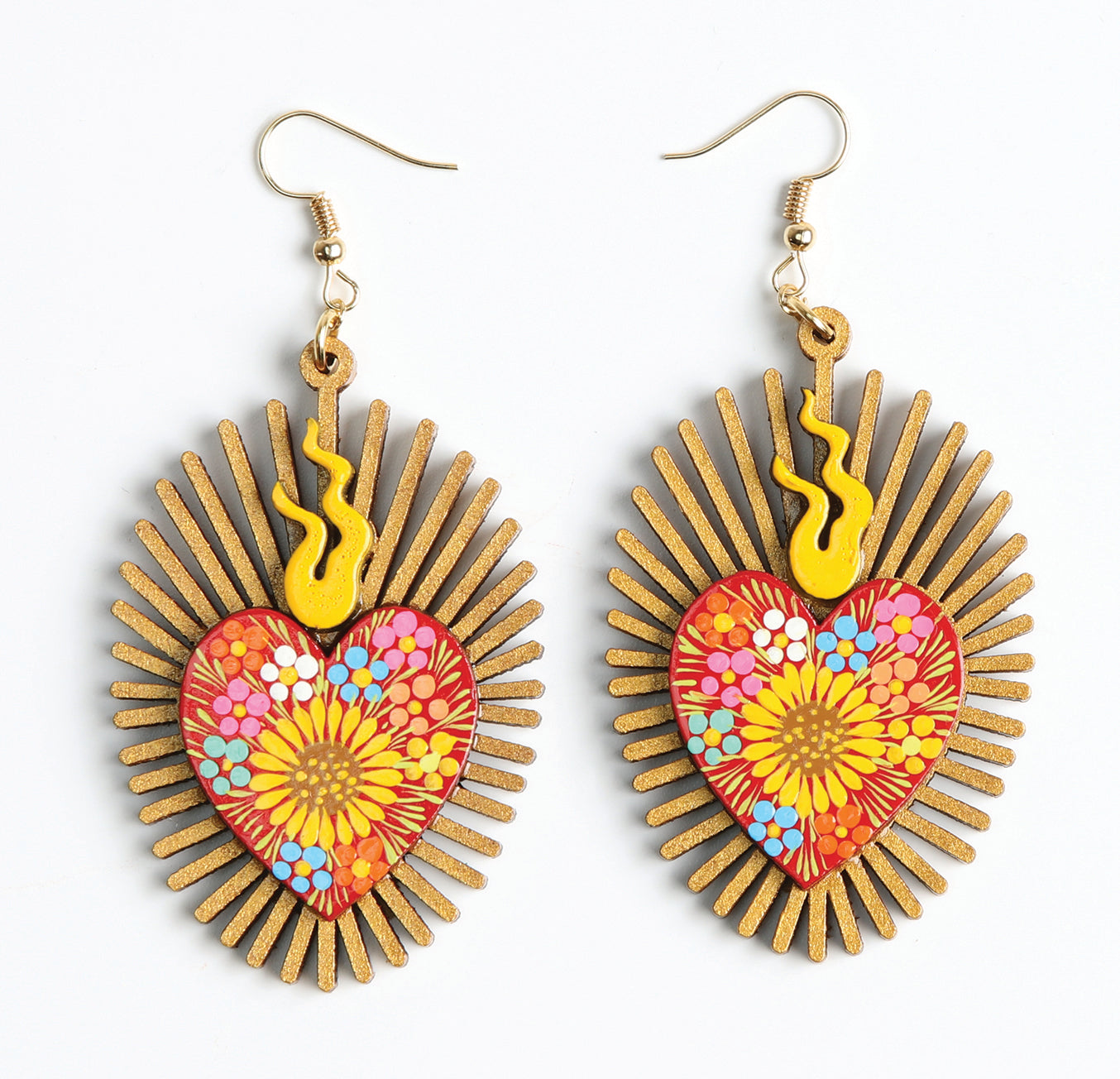 Artisanal Hand Painted Earrings Red