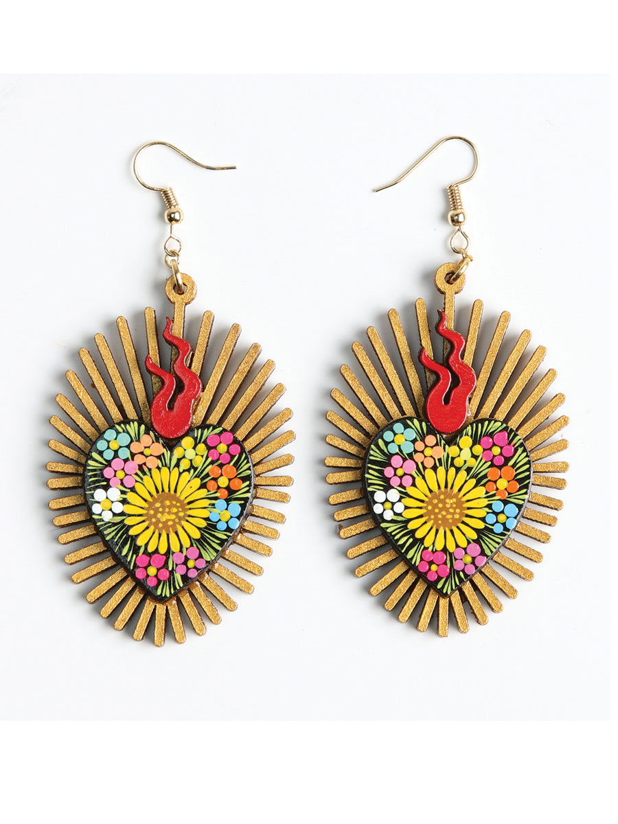 Artisanal Hand Painted Earrings Black