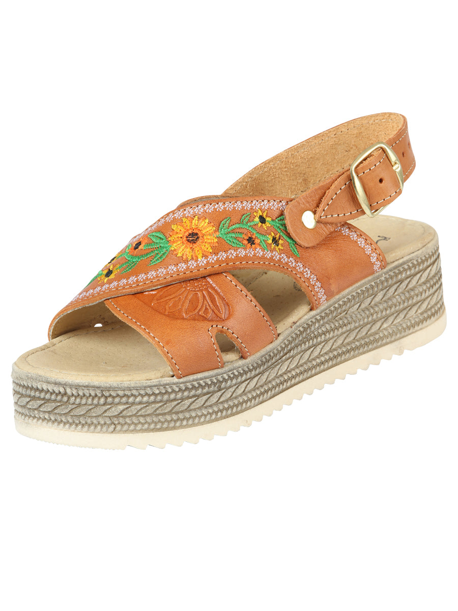 Mexican Artisanal Sandals Honey Flowers