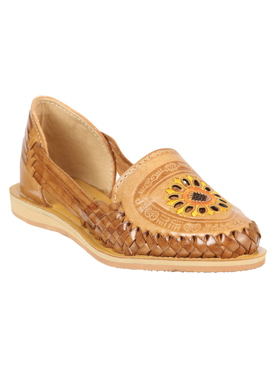 Mexican Artisanal Sandals Tang Sunflower