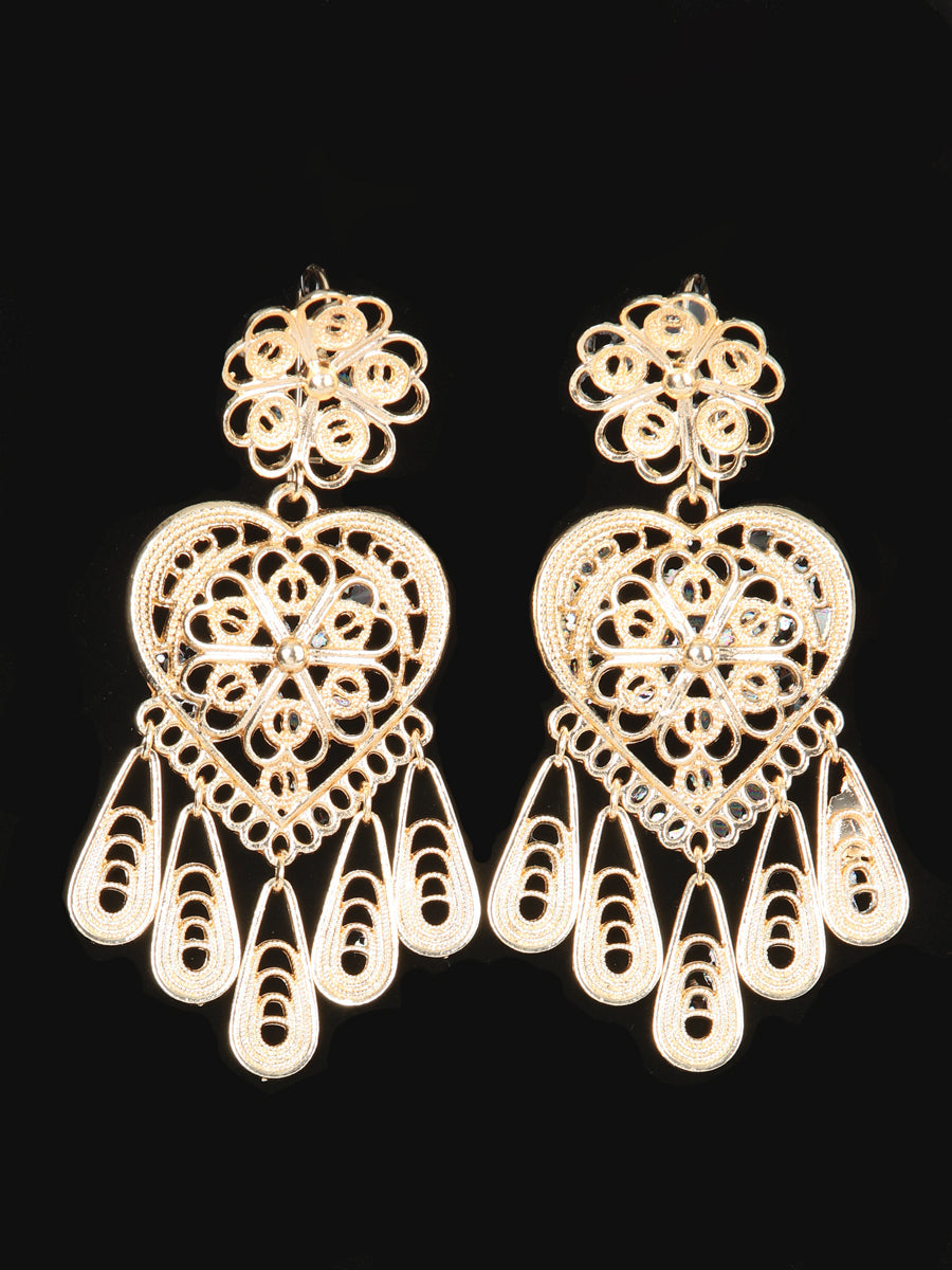 Mexican Artisanal Earrings Filigrana Gold